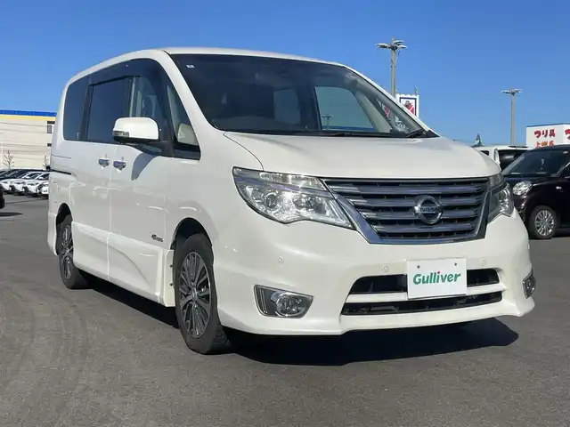 日産 セレナ ハイウェイS S HV Aセーフ 新潟県 2014(平26)年 8万km ブリリアントホワイトパール スマートキー×２/プッシュスタート/アラウンドビューモニター/両側パワースライドドア/純正フリップダウンモニター/純正アルミ/ETC/純正フロアマット/ドアバイザー/衝突防止装置