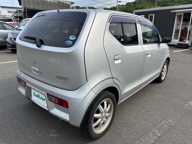スズキ アルト X 福岡県 2015(平27)年 4.4万km シルキーシルバーメタリック オーディオ/（AM/FM/CD/AUX）/横滑り防止/衝突軽減/アイドリングストップ/ヒートシーター（運転席）/純正アルミホイール/電格ミラー/プッシュスタート/スペアキー×1/保証書