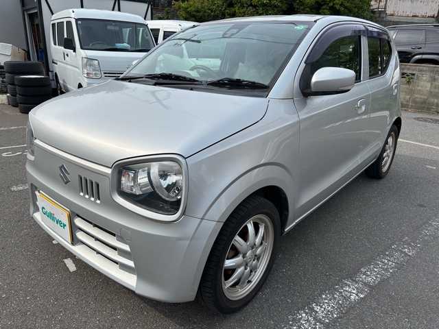 スズキ アルト X 福岡県 2015(平27)年 4.4万km シルキーシルバーメタリック オーディオ/（AM/FM/CD/AUX）/横滑り防止/衝突軽減/アイドリングストップ/ヒートシーター（運転席）/純正アルミホイール/電格ミラー/プッシュスタート/スペアキー×1/保証書