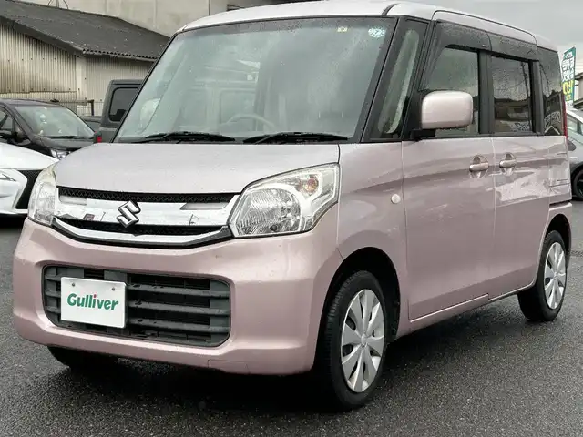 スズキ スペーシア G 広島県 2016(平28)年 11.7万km イノセントピンクパールメタリック 禁煙車/純正メモリナビ(MDV-D503)/　【CD/DVD/BT/フルセグTV】/バックカメラ/衝突被害軽減システム/車線逸脱警報/横滑り防止装置/盗難防止装置/両側イージークローザードア/シートヒーター（D席）/ビルトインETC/ヘッドライトレベライザー/プッシュスタート/スマートキー/スペアキー×1/アイドリングストップ/ドアバイザー/電動格納ミラー/純正ホイールカバー/純正フロアマット/新車時整備手帳（保証書）/取扱説明書/記録簿有(R6/9)