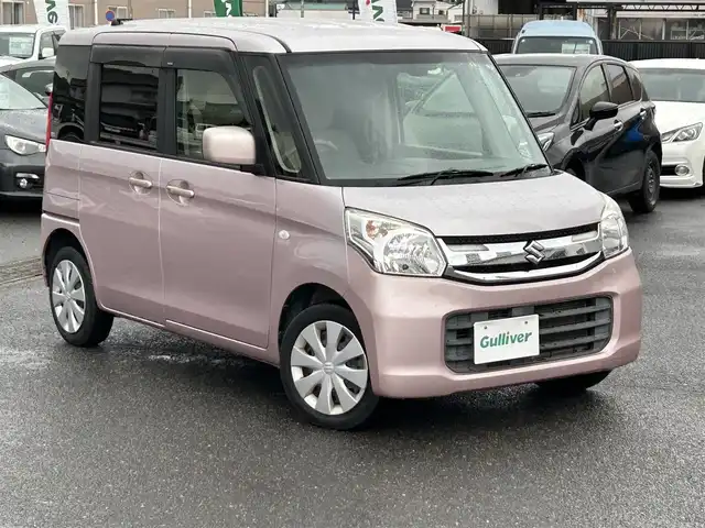 スズキ スペーシア G 広島県 2016(平28)年 11.7万km イノセントピンクパールメタリック 禁煙車/純正メモリナビ(MDV-D503)/　【CD/DVD/BT/フルセグTV】/バックカメラ/衝突被害軽減システム/車線逸脱警報/横滑り防止装置/盗難防止装置/両側イージークローザードア/シートヒーター（D席）/ビルトインETC/ヘッドライトレベライザー/プッシュスタート/スマートキー/スペアキー×1/アイドリングストップ/ドアバイザー/電動格納ミラー/純正ホイールカバー/純正フロアマット/新車時整備手帳（保証書）/取扱説明書/記録簿有(R6/9)