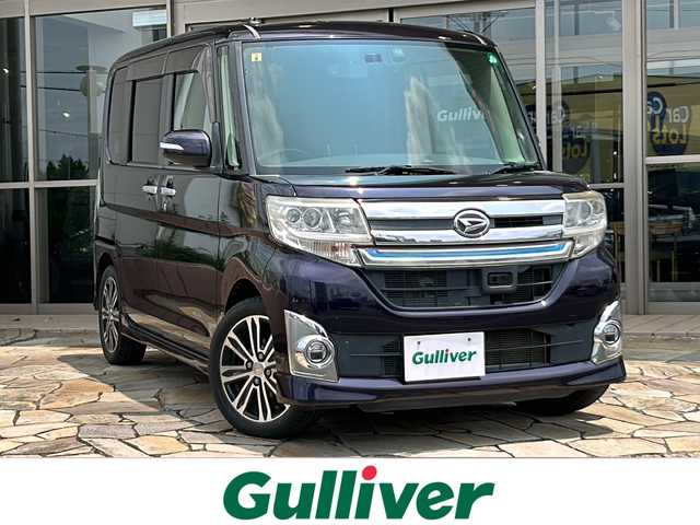 ダイハツ タント カスタム RS スマートセレ SA 静岡県 2014(平26)年 6.6万km ナイトシャドーパープルクリスタルM 【主要装備】/純正ナビ　/バックカメラ　/両側パワースライドドア　/ステアリングスイッチ　/ＥＴＣ　/ＬＥＤヘッドライト　/横滑り防止機能　/ドライブレコーダー　/プッシュスタート　/スマートキー　/横滑り防止機能　/プリクラッシュセーフティ