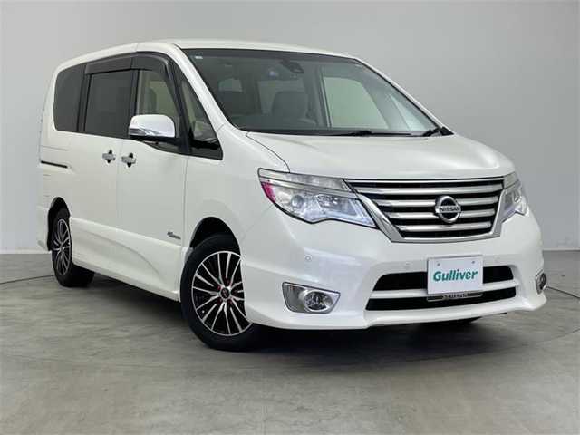 日産 セレナ ハイウェイS G S HV Aセーフ 新潟県 2014(平26)年 13.1万km ブリリアントホワイトパール ナビ/フルセグ/両側パワースライドドア/衝突軽減ブレーキ/全方位カメラ/バックカメラ/クルーズコントロール/LEDヘッドライト/Bluetooth/USB/ビルトインETC/前後コーナーセンサー/横滑り防止装置/スマートキー/プッシュスタート/電動格納ミラー/ウィンカーミラー/ドアバイザー