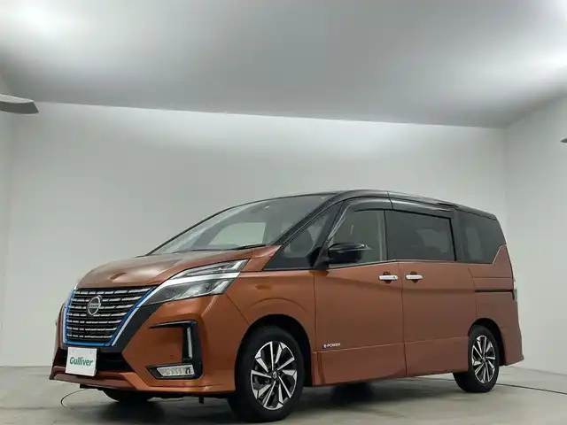 日産 セレナ e－パワー ハイウェイスター G 岡山県 2020(令2)年 7万km サンライズオレンジ/ダイヤモンドブラック 純正９インチナビ　プロパイロット　衝突軽減ブレーキ　アラウンドビューモニター　両側電動スライドドア　シートヒーター　ビルトインＥＴＣ　ドライブレコーダー　フルセグＴＶ　Ｂｌｕｅｔｏｏｔｈ　純正ドラレコ