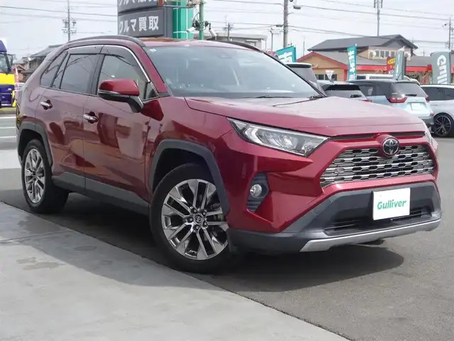 トヨタ ＲＡＶ４ G Zパッケージ 静岡県 2019(令1)年 8.6万km センシュアルレッドマイカ 法人ワンオーナー/禁煙車/トヨタセーフティーセンス/　・レーダークルーズコントロール/　・レーンディパーチャーアラート/　・プリクラッシュセーフティ/　・オートハイビーム/　・ブラインドスポットモニター/純正9インチナビ(NSZT-Y68T)/　CD/DVD/フルセグTV/ラジオ/SD/BT/フロント／バックカメラ/ビルトインETC/純正前後ドライブレコーダー/デジタルインナーミラー/純正19インチAW/ルーフレール/トノカバー/社外ツイーター/ステアリングヒーター/前席シートヒーター/運転席パワーシート/メモリ機能付き/パワーバックドア/電動ブレーキ/ブレーキホールド/純正フロアマット/ドアバイザー/取扱説明書/保証書