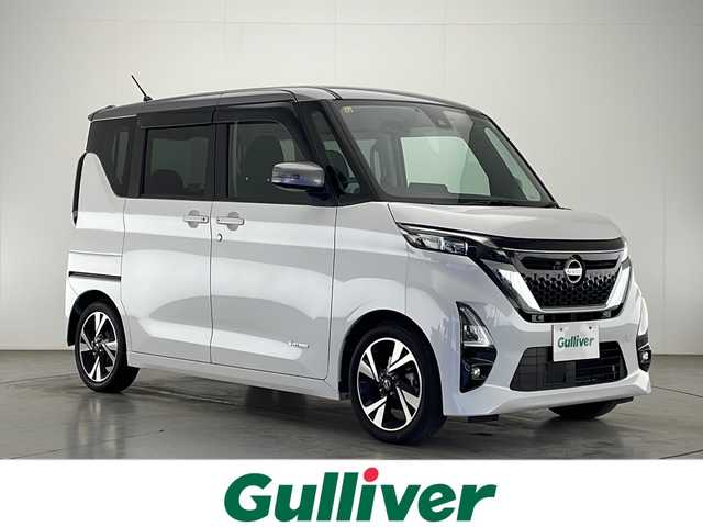 日産 ルークス HWS Gターボ プロパイロットED 宮崎県 2020(令2)年 4万km チタニウムグレーM/シルキーホワイト 禁煙車/エマージェンシーブレーキ/純正9型ナビTV/（MM320D-L/CD/DVD/Bluetooth/フルセグTV)/純正ドライブレコーダー/純正ビルトインETC/純正LEDオートライト/（アダプティブLEDヘッドライト）/純正LEDフォグ/純正15インチアルミ/純正エアロ/純正ルーフエンドスポイラー/純正フロアマット/アラウンドビューモニター/ハンズフリー両側電動スライドドア/プロパイロット/クリアランスソナー/電子パーキング/本革巻ハンドル/ウインカードアミラー/インテリジェントキー/プッシュエンジンスタート/スペアキー/新車時保証書/取扱い説明書