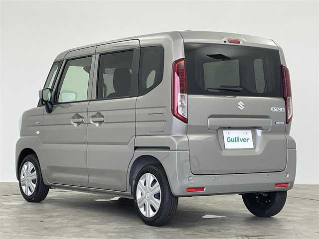 スズキ スペーシア HYBRID G 群馬県 2025(令7)年 0.1万km未満 モスグレーメタリック 届出済未使用車　純正８インチナビ　全方位カメラ　両側スライドドア　ＬＥＤライト　ハイビームアシスト　ベンチシート　ステアリングリモコン　車線逸脱防止警報　コーナーセンサー　スマートキー　スペアキー