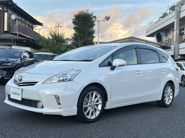 トヨタ プリウス α S ツーリングセレクション 東京都 2012(平24)年 6.8万km ホワイトパールクリスタルシャイン ワンオーナー/純正HDDナビ（NHZN-W61G）/・Bluetooth/TV/DVD/純正17インチアルミホイール/オートライト/ドアバイザー/盗難防止装置/取扱説明書/保証書