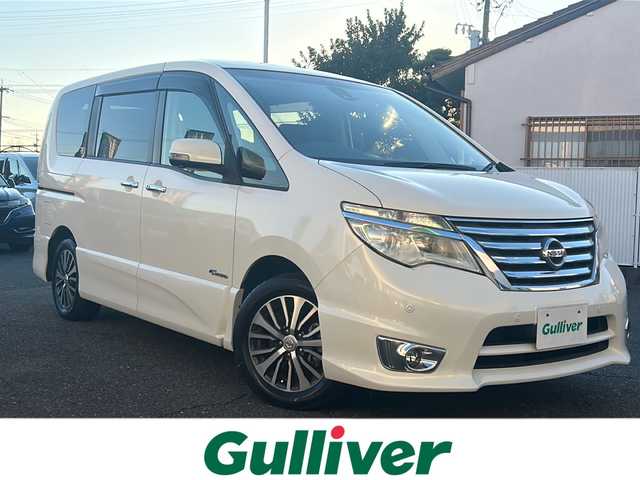 日産 セレナ HWS S HV Vセレ +SeftyⅡ 愛知県 2015(平27)年 3.7万km ブリリアントホワイトパール ワンオーナー/純正メモリナビ/【フルセグ・DVD再生可・CD・Bluetooth】/バックカメラ/アラウンドビューカメラ/純正フリップダウンモニター/両側パワースライドドア/エマージェンシーブレーキ/踏み間違い衝突防止アシスト/車線逸脱警報/ふらつき警報/前方ドライブレコーダー/ビルトインETC/クルーズコントロール/電動格納ミラー/ウィンカーミラー/プッシュスタート/スマートキー/スペアキーあり/純正フロアマット/ドアバイザー/新車保証書/取扱説明書