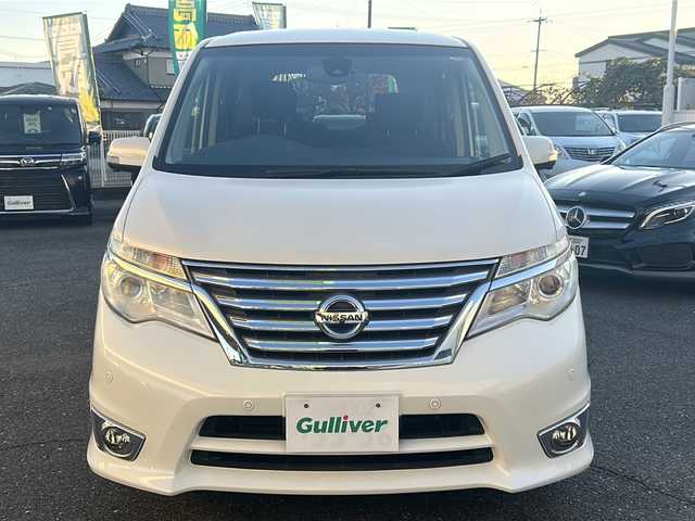 日産 セレナ HWS S HV Vセレ +SeftyⅡ 愛知県 2015(平27)年 3.7万km ブリリアントホワイトパール ワンオーナー/純正メモリナビ/【フルセグ・DVD再生可・CD・Bluetooth】/バックカメラ/アラウンドビューカメラ/純正フリップダウンモニター/両側パワースライドドア/エマージェンシーブレーキ/踏み間違い衝突防止アシスト/車線逸脱警報/ふらつき警報/前方ドライブレコーダー/ビルトインETC/クルーズコントロール/電動格納ミラー/ウィンカーミラー/プッシュスタート/スマートキー/スペアキーあり/純正フロアマット/ドアバイザー/新車保証書/取扱説明書
