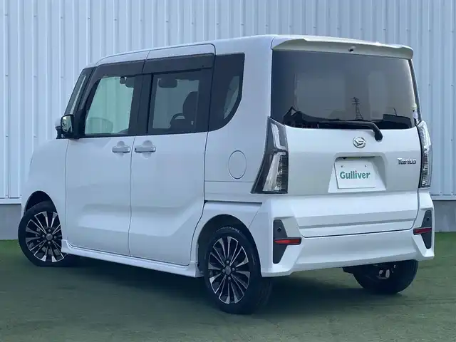 ダイハツ タント カスタム RS 香川県 2020(令2)年 1.4万km シャイニングホワイトパール 登録時走行距離：13498km/ディーラー純正9型ナビ/　CD DVD BT フルセグTV/全方位カメラ/両側パワースライドドア/スマートアシスト/クリアランスソナー/ハーフレザーシート/オートライト/LEDヘッドライト/アイドリングストップ/横滑り防止装置/ETC/純正前後ドライブレコーダー/プッシュスタート/スマートキー/スペアキー/新車時保証書/ワンオーナー