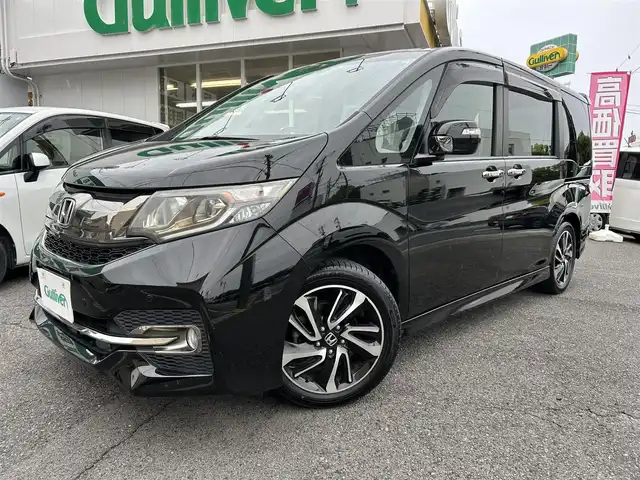 ホンダ ステップワゴン スパーダ クールスピリット 愛知県 2017(平29)年 7.6万km プレミアムスパークルブラックパール ワンオーナー/純正ナビ/フルセグテレビ/Bluetooth/クルコン/シートヒーター　D席助手席/ビルトインETC/純正アルミホイール/両側パワースライドドア/LKAS車線維持支援システム/CMBS衝突軽減ブレーキ/パドルシフト/ドアバイザー/純正マット/取説、保証書、スペアキー