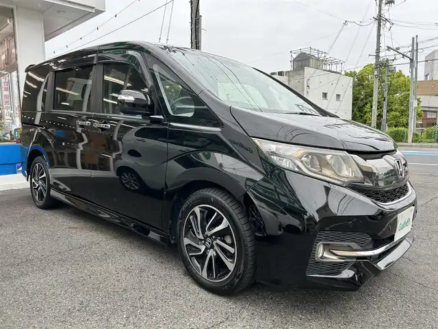 ホンダ ステップワゴン スパーダ クールスピリット 愛知県 2017(平29)年 7.6万km プレミアムスパークルブラックパール ワンオーナー/純正ナビ/フルセグテレビ/Bluetooth/クルコン/シートヒーター　D席助手席/ビルトインETC/純正アルミホイール/両側パワースライドドア/LKAS車線維持支援システム/CMBS衝突軽減ブレーキ/パドルシフト/ドアバイザー/純正マット/取説、保証書、スペアキー