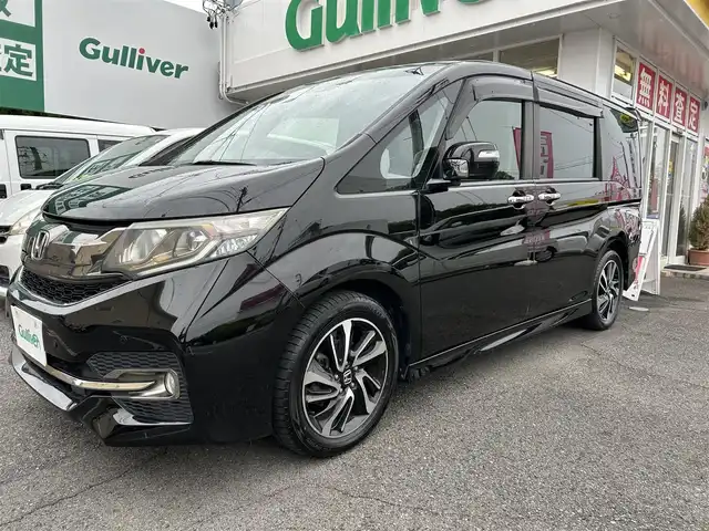 ホンダ ステップワゴン スパーダ クールスピリット 愛知県 2017(平29)年 7.6万km プレミアムスパークルブラックパール ワンオーナー/純正ナビ/フルセグテレビ/Bluetooth/クルコン/シートヒーター　D席助手席/ビルトインETC/純正アルミホイール/両側パワースライドドア/LKAS車線維持支援システム/CMBS衝突軽減ブレーキ/パドルシフト/ドアバイザー/純正マット/取説、保証書、スペアキー