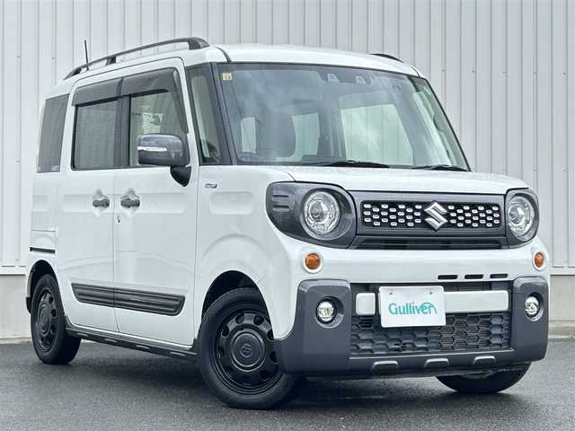 スズキ スペーシア ギア HYBRID XZ 群馬県 2020(令2)年 4.1万km 白 社外SDナビ（Panasonis strada 品番：CN-RE06WD)/　 CD/DVD/SD/BT/FM/AM/フルセグTV（走行中視聴可）/自動パワースライドドア/）盗難警報装置/クルーズコントロール（追従あり）/バックカメラ/レーンキープアシスト/シートヒーター（D/N席）/ドラレコ（前・後）/ETC/ドアバイザー/純正フロアマット/プッシュスタート/保証書・取扱説明書・記録簿