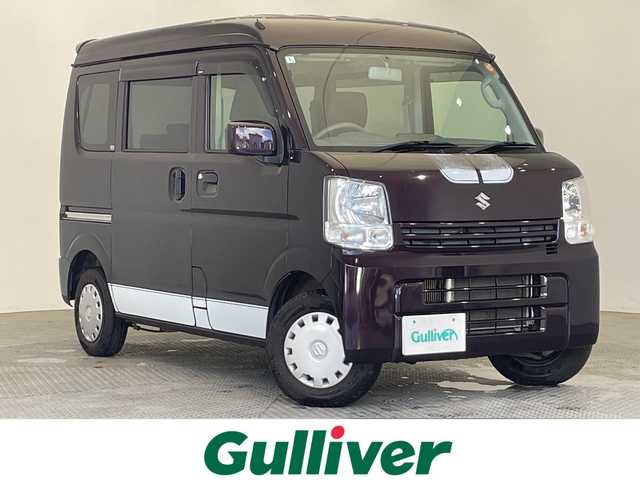 スズキ エブリイ JOINターボ 栃木県 2019(平31)年 8.9万km ムーンライトバイオレットPM ターボ/4WD/社外メモリナビ/（CD/DVD/フルセグTV/Bluetooth/SD/USB）/リアアンダーエアロ/サイド・ボンネットデカール/ハイルーフ/ETC/両側スライドドア/禁煙車/盗難防止装置/純正フロアマット/フルフラットシート