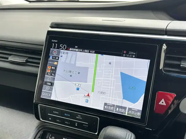 ホンダ ステップワゴン スパーダ ホンダセンシング 静岡県 2019(平31)年 7.4万km プレミアムスパークルブラックパール 8人乗り/純正10インチナビ/（Bluetooth/CD/DVD/USB/SD/FM/AM）/バックカメラ/純正後席モニター/両側電動スライドドア/ETC/デュアルエアコン/プッシュスタート/スマートキー/LEDヘッドライト/追従クルーズコントロール/純正16AW