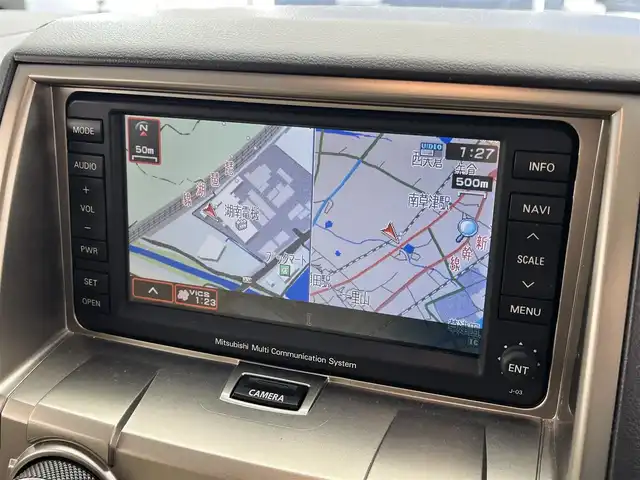 三菱 デリカＤ：５ シャモニー 滋賀県 2008(平20)年 6万km ウォームホワイトパール 純正ナビ/【CD/DVD/フルセグTV】/バックカメラ/サイドカメラ/ETC/両側パワースライドドア/シートヒーター/パワーシート/クルーズコントロール/HIDヘッドライト/オートライト/パドルシフト/オートエアコン