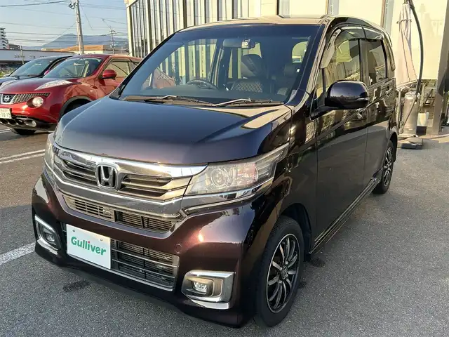 ホンダ Ｎ ＷＧＮ カスタム G Lパッケージ 長崎県 2016(平28)年 6.9万km プレミアムベルベットパープル・パール 社外ナビ（AM/FM/DTV/BT/USB/SD/DISC)/バックカメラ/ドラレコ前後/ETC/HDMI/クルーズコントロール/純正アルミ/フロアマット/ECON/ベンチシート/キセノンヘッドライト/ウィンカーミラー/アイドリングストップ