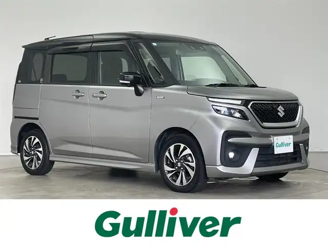 スズキ ソリオ バンディット HV MV 埼玉県 2021(令3)年 4.9万km プレミアムシルバーメタリック/ブラック2トーンルーフ 純正９インチナビ　全方位モニター　ＨＵＤ　セーフティサポート　レーダークルーズコントロール　ビルトインＥＴＣ　シートヒーター　純正アルミホイール　オートライト　ＬＥＤヘッドライト　地デジフルセグ