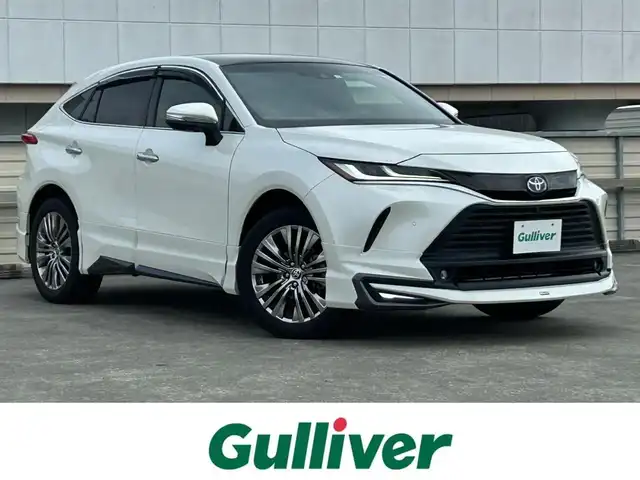 トヨタ ハリアー ハイブリッド Z レザーパッケージ 静岡県 2021(令3)年 4.4万km ホワイトパールクリスタルシャイン 純正12.3インチナビ/（Bluetooth/FM/AM/AUX）/フルセグTV/JBLサウンド/ETC2.0/純正フルエアロ/シートヒーター/ハンドルヒーター/デジタルインナーミラー/ガラスルーフ/電動リアゲート/オートライト/オートハイビーム/純正19AW