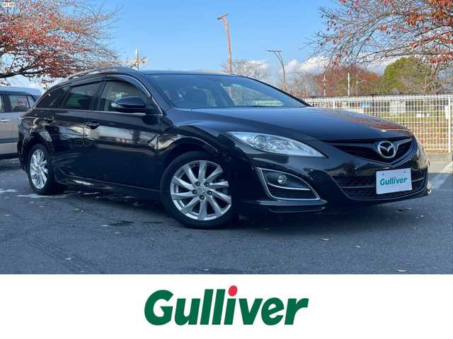 マツダ アテンザ スポーツワゴン 25EX 静岡県 2012(平24)年 8.8万km ブラック 社外ナビ　（C9P9）/地デジ　/Ｂカメラ　/ＢＯＳＥサウンドシステム　/社外後席モニター　/本革シート　/ＰＷシート　/シートヒーター　/コーナーセンサー　/オートライト　/ステアリングスイッチ　/社外前後ドラレコ　/ＥＴＣ/純正17インチAW/社外マフラー/スマートキー/スペアキー/保証書/取説