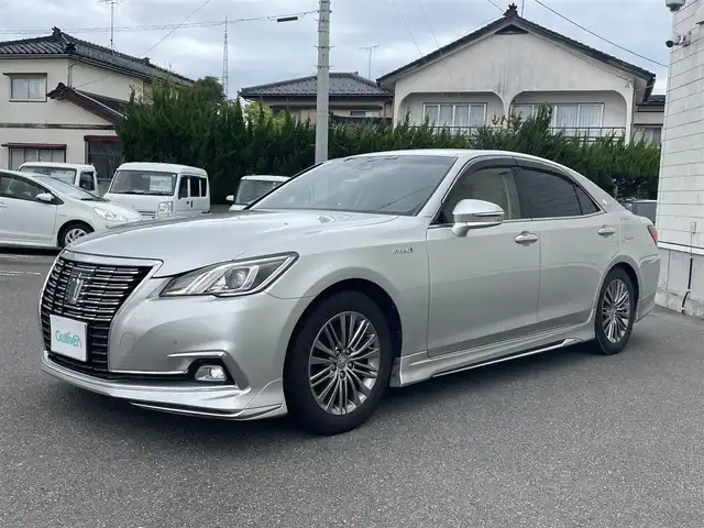 トヨタ クラウン ハイブリッド ロイヤルサルーン 山形県 2016(平28)年 5.4万km プレシャスシルバー 純正HDDナビ/・TV/AM/FM/DVD/Bluetooth/レーダークルーズコントロール/プリクラッシュブレーキ/ふらつき検知機能/車線逸脱警報/横滑り防止装置/盗難防止装置/LEDヘッドライト/オートライト/オートハイビーム/フロントフォグランプ/レザーシート/パワーシート/シートヒーター/バックカメラ/ドライブレコーダー/ドアバイザー/フロアマット/ETC/夏タイヤ積み込み/保証書/取扱説明書