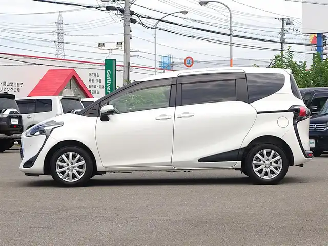 トヨタ シエンタ G クエロ 山形県 2019(平31)年 7.9万km ホワイトパールクリスタルシャイン 4WD/純正SDナビ/　　【CD DVD BT フルセグ USB】/バックカメラ/両側パワースライドドア/LEDオートヘッドライト/ハーフレザーシート/ドライブレコーダー/コーナーセンサー/電動格納ウィンカーミラー/フォグランプ/純正フロアマット/ドアバイザ―/スマートキー/ETC