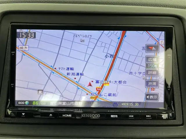 ホンダ ヴェゼル ハイブリッド X Lパッケージ 富山県 2014(平26)年 7.9万km ティンテッドシルバーM 4WD/ワンオーナー/寒冷地仕様/純正ナビ（AM/FM/CD/DVD/USB/BT）/フルセグTV/クルーズコントロール/オートライト/LEDヘッドライト/横滑り防止装置/ハーフレザーシート/前席シートヒーター/ドライブレコーダー/パドルシフト/スマートキー×２/プッシュスタート/純正フロアマット