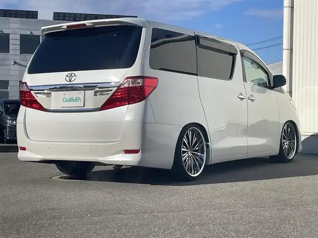 トヨタ アルファード 240G 富山県 2012(平24)年 4.9万km ホワイトパールクリスタルシャイン ワンオーナー／/ダブルサンルーフ／/純正８インチナビ／/フルセグＴＶ／/Ｂｌｕｅｔｏｏｔｈ／/ＤＶＤ再生／/車高調／/両側パワースライドドア／/パワーバックドア／/前席パワーシート／/７人乗り／/ＥＴＣ／/コーナーセンサー／/キセノンオートライト//LEDフォグライト/