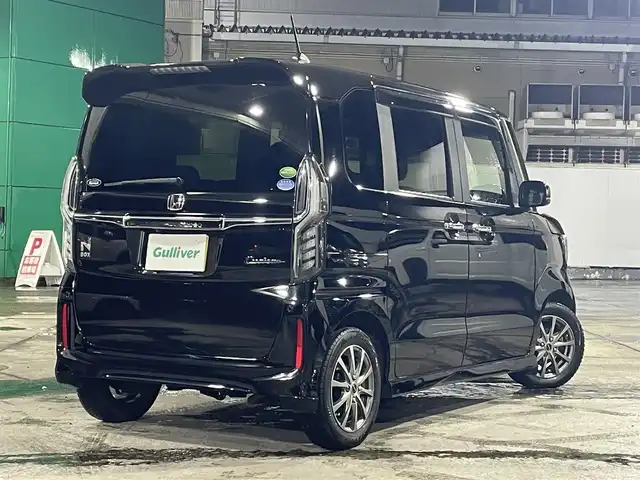 ホンダ Ｎ ＢＯＸ カスタム G EX ホンダセンシング 青森県 2018(平30)年 9.7万km クリスタルブラックパール ワンオーナー/４WD/Gathers製SDナビ/　CD、DVD、USB、SD、BT/フルセグTV/純正エンジンスターター/クルーズコントロール（追従有）/バックカメラ/両側パワースライドドア/ドライブレコーダー/ビルトインETC/前席シートヒーター/ミラーヒーター/純正14インチアルミ（夏タイヤ）車載/クリアランスソナー/保証書/説明書