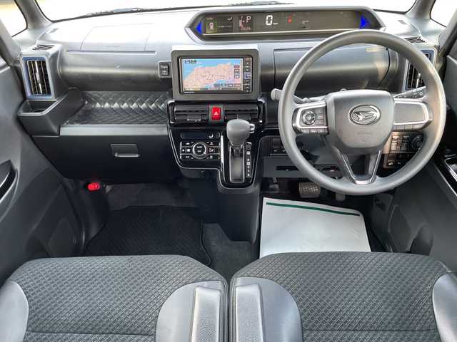 ダイハツ タント カスタム X 岡山県 2021(令3)年 2.9万km レーザーブルークリスタルシャイン 純正ナビ　NMZK-W71D/フルセグTV、Bluetooth、AM、FM/CD、DVD/全方位カメラ/両側パワースライドドア/前席シートヒーター/ハーフレザーシート/純正ドライブレコーダー/両側パワースライドドア/スマートキー/プッシュスタート/リアロールサンシェード/シートバックテーブル/スマートアシスト