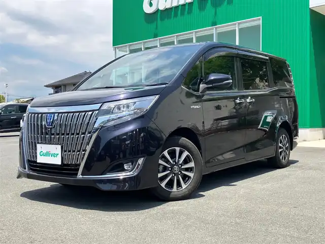 トヨタ エスクァイア ハイブリッド Gi 静岡県 2018(平30)年 4.9万km スパークリングブラックパールクリスタルシャイン エンジンスタートボタン/パワーステアリング/パワーウィンドウ/アイドリングストップ/スマートキー/Wオートエアコン/クルーズコントロール/後席用モニター/ETC/USB入力端子/バックカメラ/メモリナビ（CD.DVD.BT.フルセグ）/3列シート/ウォークスルー/純正フロアマット/純正アルミホイール/D席N席シートヒーター/両側パワースライドドア/ABS/レーンキープアシスト/オートライト/オートマチックハイビーム/LEDライト/Wエアバック/衝突軽減システム