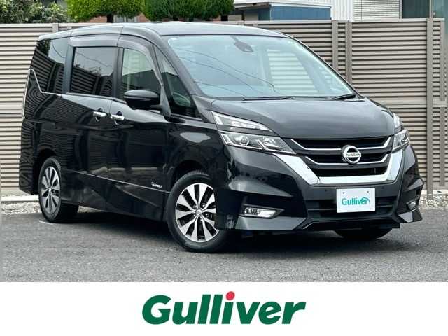 日産 セレナ ハイウェイスター 千葉県 2016(平28)年 6万km ダイヤモンドブラック 純正ナビ/フルセグTV/CD/DVD/Bluetooth/ETC/両側パワースライドドア/アラウンドビューモニター/クルーズコントロール/前後コーナーセンサー/前方ドライブレコーダー/アイドリングストップ/レーンキープアシスト/エマージェンシーブレーキ/標識認識/ふらつき防止/盗難防止装置/オートライト/ウィンカーミラー/リアサンシェード/ステアリングスイッチ/プッシュスタート/スマートキー/スペアキー１本/LEDヘッドライト/純正アルミホイール/純正フロアマット/保証書/取扱説明書