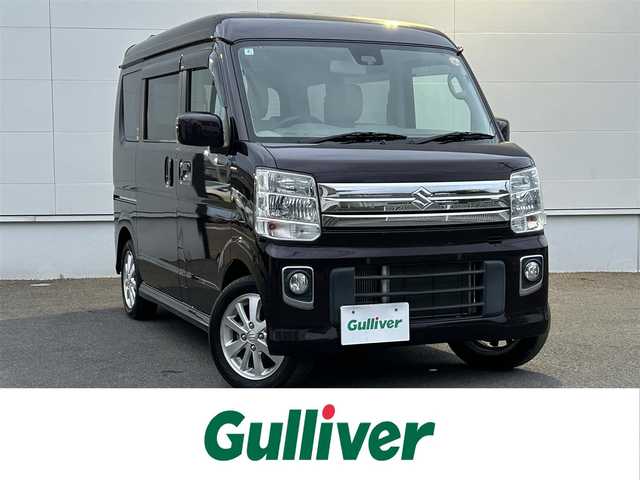 スズキ エブリィ ワゴン PZターボ 佐賀県 2018(平30)年 4万km ムーンライトバイオレットPM ワンオーナー/ターボ/衝突軽減ブレーキ/横滑り防止装置/社外メモリーナビ/・フルセグTV/BT/CD/D/片側パワースライドドア/純正14インチAW/HIDヘッドライト/オートライト/フォグランプ/ステアリングスイッチ/電動格納ミラー/ドアバイザー/スペアキー×１/取扱説明書/保証書