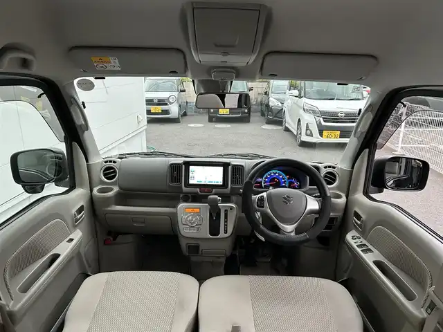 スズキ エブリィ ワゴン PZターボ 佐賀県 2018(平30)年 4万km ムーンライトバイオレットPM ワンオーナー/ターボ/衝突軽減ブレーキ/横滑り防止装置/社外メモリーナビ/・フルセグTV/BT/CD/D/片側パワースライドドア/純正14インチAW/HIDヘッドライト/オートライト/フォグランプ/ステアリングスイッチ/電動格納ミラー/ドアバイザー/スペアキー×１/取扱説明書/保証書