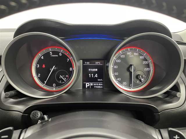 スズキ スイフト RS 大分県 2020(令2)年 7.7万km スーパーブラックパール 純正７型ナビ　CN-RZ753W/（CD/DVD/BT/SD/フルセグTV)/バックカメラ/ＥＴＣ/デュアルブレーキセンサーサポート/車線逸脱警報装置/ふらつき警報装置/先行車発信お知らせ機能/パドルシフト/シートヒーター/ステアリングリモコン/電動格納ミラー/フォグランプ/スペアキー1本