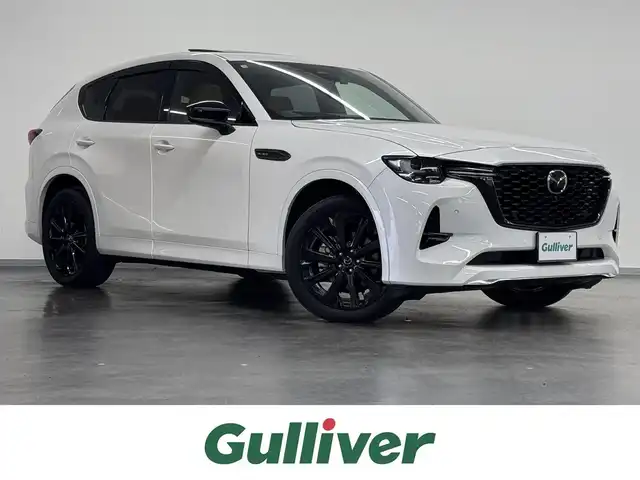マツダ ＣＸ－６０ XD HV プレミアムスポーツ 三重県 2023(令5)年 2万km ロジウムホワイトプレミアムメタリック ディーゼルターボ・マイルドハイブリッド/4WD/MTモード付8AT/12.3インチナビ/（FM/AM/Bluetooth/USB/CarPlay/AndroidAuto/TV/HDMI）/360°ビュー・モニター/BOSEサウンドシステム（12スピーカー）/ドライブレコーダー前後/i-ACTIVSENSE/・スマートブレーキサポート/・レーダークルーズコントロール/・クルージング&トラフィックサポート/・ドライバー異常時対応システム/・ドライバーモニタリング/・レーンキープアシストシステム/・ブラインドスポットモニタリング/・クロストラフィックアラート（前後）/・パーキングセンサー（前後）/・ヒルディセントコントロール/・【DOP】ドライビングサポートプラス（急アクセル加速抑制機能）/など/装備/・パノラマサンルーフ/・茶革シート/・シートヒーター（D/N/2nd左右）＆ベンチレーション（D/N）/・ステアリングヒーター/・10wayパワーシート（Dメモリー付/N）/・ハンズフリーパワーリフトゲート/・ドライバーパーソナライズ/・アクティブドライビングディスプレイ/・150W電源/・ワイヤレス充電/・左右独立オートエアコン/・純正20inAW/・スマートキーx2＋DSP用x1/など