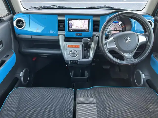 スズキ ハスラー X ターボ 栃木県 2014(平26)年 9.7万km サマーブルーM レーダーブレーキサポート/4WD/ターボ/社外メモリナビ/フルセグTV/DVD/Bluetooth/MSV/バックカメラ/ETC/前後ドライブレコーダー/シートヒーター/アイドリングストップ/横滑り防止装置/スマートキー/プッシュスタート/HIDオートライト/フォグランプ/純正フロアマット/純正15インチAW/社外AW+スタッドレスタイヤ積込/保証書/取説/ナビ説