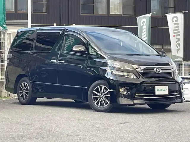 トヨタ ヴェルファイア 2．4Z ゴールデンアイズ 宮城県 2013(平25)年 11.3万km ブラック 純正メモリーナビ/（ＦＭ／ＡＭ／ＣＤ／Ｂｌｕｅｔｏｏｔｈ）　/フルセグテレビ　/ハーフレザーシート　/クルーズコントロール　/両側パワースライドドア　/パワーバックドア　/クールボックス　/フリップダウンモニター/コーナーセンサー/横滑り防止装置/スマートキー/プッシュスタート/ETC