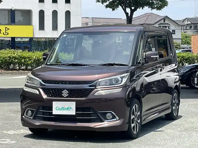 スズキ ソリオ バンディット HV SV 熊本県 2016(平28)年 2.8万km クラッシーブラウンM デュアルカメラブレーキサポート/プッシュスタート/社外ナビ/（CD・DVD・フルセグTV・BTオーディオ・SD）/バックカメラ/純正15インチAW/片側パワースライドドア/クルーズコントロール/LEDヘッドライト/オートライト/フォグライト/横滑り防止装置/ウィンカーミラー/純正フロアマット/純正ドアバイザー/新車保証書/取扱説明書/スマートスペアキー×1本