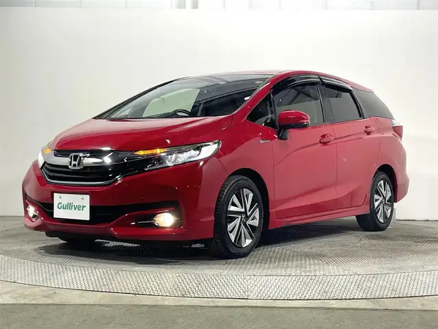 ホンダ シャトル ハイブリッド X スタイルエディション 大阪府 2016(平28)年 4.8万km ミラノレッド あんしんＰＧ　クルコン　衝突軽減　ハーフレザー　ＥＴＣ　ドラレコ　純正ナビフルセグＴＶ（Ｂｌｕｅｔｏｏｔｈ接続，ＣＤ，ＤＶＤ再生）　アイドリングストップ　スマートキー　オートライト　ＬＥＤヘッドライト