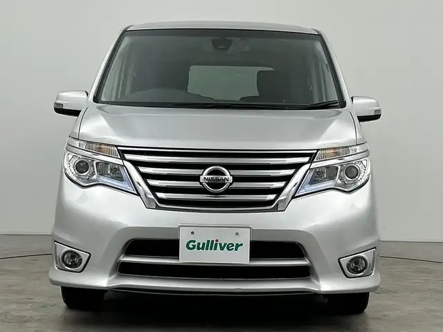 日産 セレナ ハイウェイスター Sハイブリッド 三重県 2015(平27)年 5.9万km ブリリアントシルバー /禁煙車//純正ナビ//衝突軽減//クルーズコントロール//車線逸脱警報//前方ドライブレコーダー//ETC//横滑り防止装置//革巻きステアリング//アイドリングストップ//純正フロアマット//スマートキー//プッシュスタート