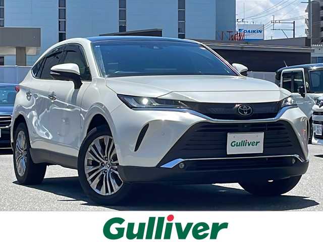 トヨタ ハリアー Z 福岡県 2021(令3)年 3.8万km ホワイトパールクリスタルシャイン ワンオーナー　/サンルーフ　/クルーズコントロール（追従走行あり）　/ビルトインＥＴＣ　/純正メーカーナビ（Ｂｌｕｅｔｏｏｔｈ・フルセグＴＶ・ＡＭ／ＦＭ）　/アラウンドビューモニター　/MTモード付AT車/運転席パワーシート/USBポート/電動リアゲート/運転席・助手席エアバック/カーテンエアバック/ハーフレザーシート/純正フロアマット/純正19インチアルミホイール/パワーステアリング/パワーウィンドウ/横滑り防止装置/盗難防止装置/オートマチックハイビーム/LEDライト/スマートキー/スペアキー×１/プッシュスタート/保証書/取扱説明書