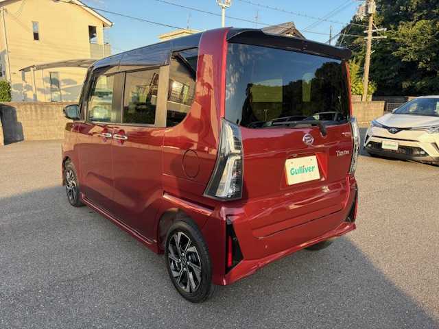 ダイハツ タント カスタム X 大阪府 2023(令5)年 1.4万km ブラックマイカメタリック/ファイアークォーツレッドメタリック 2トーン 純正ナビ/バックカメラ/フルセグ/両側パワースライドドア/スマートアシスト/シートヒーター/ハーフレザーシート/純正アルミホイール/LEDヘッドライト/プッシュスタート/スマートキー