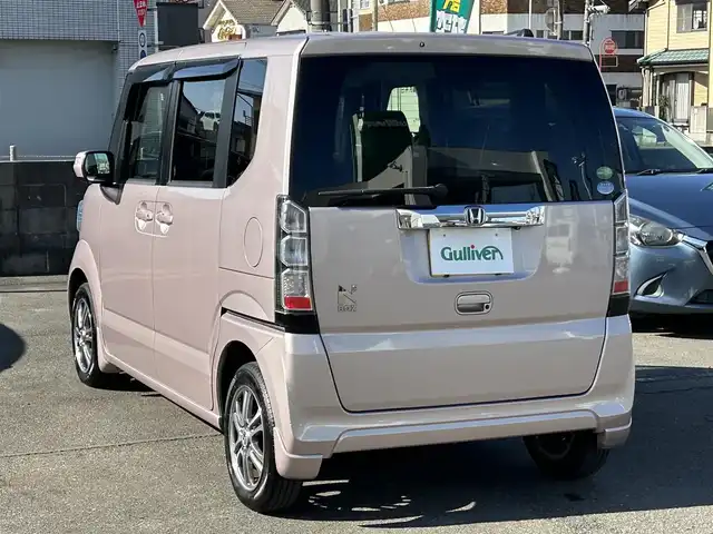 ホンダ Ｎ ＢＯＸ G ターボ Lパッケージ 静岡県 2014(平26)年 8.9万km チェリーシェルピンクメタリック 純正ナビ(CD/DVD/SD/TV/BT)/バックカメラ/横滑り防止/プッシュスタート/オートヘッドライト(ディスチャージ)/両側パワースライドドア/電動格納ミラー/集中ドアロック/革巻きステアリング/ステアリングリモコン(オーディオ)/パドルシフト/クルーズコントロール/ETC/純正フロアマット/ドアバイザー/バニティミラー/プラズマクラスター搭載オートエアコン/取扱説明書