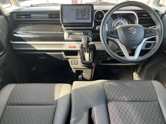 スズキ スペーシア カスタム HYBRID XS ターボ 奈良県 2018(平30)年 6.4万km ピュアホワイトP 両側パワースライドドア/Panasonicフローティングナビ(フルセグTV/CD/DVD/AM・FM/BT)/バックカメラ/ETC/パドルシフト/スズキセーフティサポート/クルーズコントロール/運転席シートヒーター/ハーフレザーシート/本革巻きステアリング/LEDヘッドライト/純正15インチアルミホイール/純正フロアマット/後席サンシェード