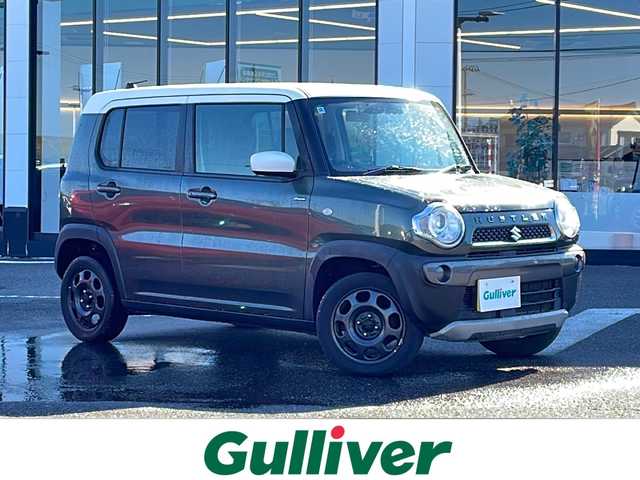 スズキ ハスラー F リミテッド 新潟県 2017(平29)年 9.9万km クールカーキパールメタリック/ホワイト2トーンルーフ 4WD/純正メモリナビ(CN-RZ72)/(AM/FM/CD/DVD/Bluetooth)/フルセグTV/衝突被害軽減ブレーキ/横滑り防止装置/ヒルディセントコントロール/グリップコントロール/レーンキープアシスト/アイドリングストップ/D/N席シートヒーター/ステアリングスイッチ/プッシュスタート/スマートキー/HIDヘッドライト/オートライト/フォグランプ/電動格納ミラー