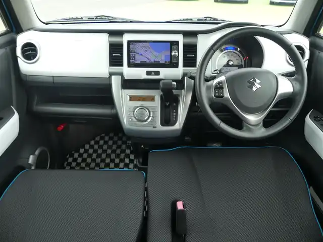 スズキ ハスラー X ターボ 千葉県 2014(平26)年 8万km サマーブルーM スズキセーフティサポート/アイドリングストップ/社外メモリーナビ/地デジTV/【DVD/CD再生機能　Bluetooth接続】/バックカメラ/ドライブレコーダー/革巻きステアリング/ETC/HIDヘッドライト/フォグライト/ウインカーミラー/携帯リモコン