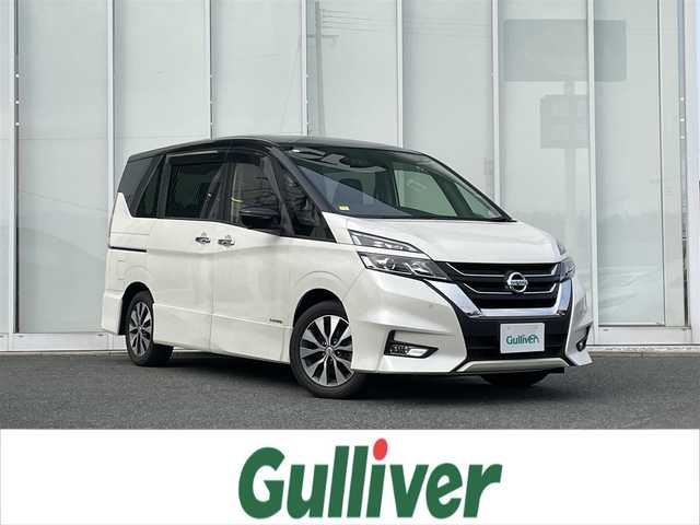 日産 セレナ ハイウェイスターVセレクションⅡ 福岡県 2019(平31)年 8.3万km ブリリアントホワイトパール 2トーン 純正9型メモリーナビ/CD/DVD/Bluetooth/フルセグTV/アラウンドビューモニター/LEDライト/エマージェンシーブレーキ/インテリジェントパーキングアシスト/アイドリングストップ/両側パワスラ/ETC/純正ドライブレコーダー/クルーズコントロール/インテリジェントキー/プッシュスタート